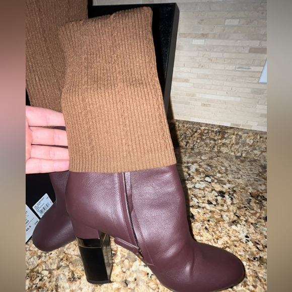CHANEL Burgundy/Brown Kangaroo Leather & Sock Boots size 40.5 (I wear US 9) - Picture 10 of 11